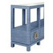 Campbell Blue 58" Glass Top Console Table with 3 Drawers