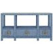 Campbell Blue 58" Glass Top Console Table with 3 Drawers