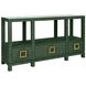 Campbell Green 58" Glass Top Console Table with 3 Drawers