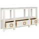 Campbell White 58" Glass Top Console Table with 3 Drawers