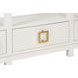 Campbell White 58" Glass Top Console Table with 3 Drawers