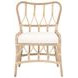 Caprice Blanche Natural Rattan Upholstered Dining Chair Set of 2