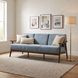 Carlson Blue Gray Velvet Sofa