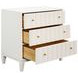 Carmack Matte White Lacquer Rectangular 3 Drawer Side Table