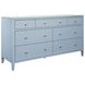 Carnegie Textured Light Blue Linen 7 Drawer Dresser