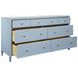 Carnegie Textured Light Blue Linen 7 Drawer Dresser