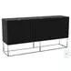 Vizzione Dark Gray Oak And High Polished Stainless Steel Buffet