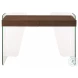Archie Walnut And Clear Glass Office Desk