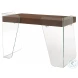Archie Walnut And Clear Glass Office Desk