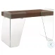 Archie Walnut And Clear Glass Office Desk