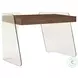 Archie Walnut And Clear Glass Office Desk