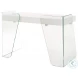 Archie White And Clear Glass Office Desk