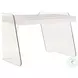 Archie White And Clear Glass Office Desk