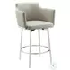 Suzzie Taupe Swivel Bar Stool