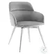 Pirouette Grey And High Polished Stainless Steel Arm Chair