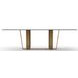Counter Balance Smoked Bronze and Brushed Gold 108" Rectangular Glass Top Dining Table