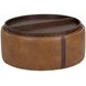 Borano Tobacco Tan and Autumn Chestnut Wheeled Storage Ottoman