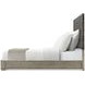 Echoes Gray Echo Oak and Black Leather California King Upholstered Panel Bed