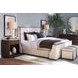 Monterey Hawthorne Dark and Beige 1 Drawer Demilune Travertine Top Nightstand