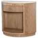 Monterey Hawthorne Light and Beige 1 Drawer Demilune Travertine Top Nightstand