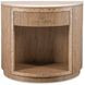 Monterey Hawthorne Light and Beige 1 Drawer Demilune Travertine Top Nightstand