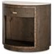 Monterey Hawthorne Dark and Beige 1 Drawer Demilune Travertine Top Nightstand