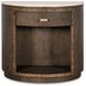Monterey Hawthorne Dark and Beige 1 Drawer Demilune Travertine Top Nightstand
