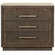 Monterey Hawthorne Dark and Beige 3 Drawer Travertine Top Nightstand