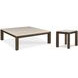 Monterey Hawthorne Dark and Beige Square Travertine Top Occasional Table Set