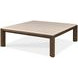Monterey Hawthorne Dark and Beige Square Travertine Top Occasional Table Set