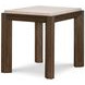 Monterey Hawthorne Dark and Beige Square Travertine Top Lamp Table