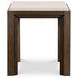 Monterey Hawthorne Dark and Beige Square Travertine Top Lamp Table