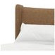 Edwin Suede King Upholstered Wing Shelter Bed