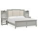 Glenbrook Pebble and Beige California King Upholstered Wall Bed with 2 Nightstand and USB Charging