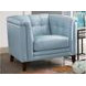 Elric Spa Blue Leather Upholstered Accent Chair