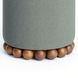 Dex Dark Olive Green Performance Vegan Mohair Upholstered Round Ottoman