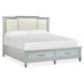 Glenbrook Pebble and Beige Upholstered Storage Panel Bedroom Set