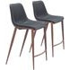Magnus Black and Walnut Counter Height Stool Set of 2