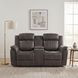 Centeroak Gray 74" Double Reclining Console Loveseat