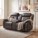 Centeroak Gray 74" Double Reclining Console Loveseat