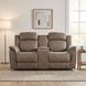 Centeroak Sandy Brown Double Reclining Loveseat With Center Console