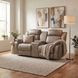 Centeroak Sandy Brown Double Reclining Loveseat With Center Console