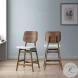 Oscar Walnut And Beige Upholstered Counter Height Stool Set Of 2