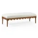Oodle Cream Performance Fabric Upholstered Accent Bench