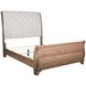 Coventry Hall Pecan King Upholstered Sleigh Bed