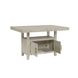 Garland Sand 80" Extendable Rectangular Counter Height Table with Storage