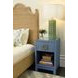 Blair Blue Dyed Square 1 Drawer Glass Top Side Table