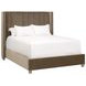 Chandler Caramel and Natural Gray Oak King Upholstered Panel Bed