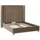 Chandler Caramel and Natural Gray Oak King Upholstered Panel Bed