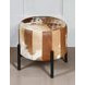 Charleston Brown Cowhide Leather Round Ottoman